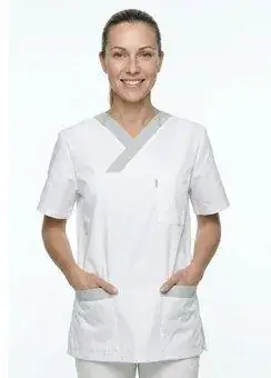 Kasack MIA Tencel in Essential weiß mit pale grey